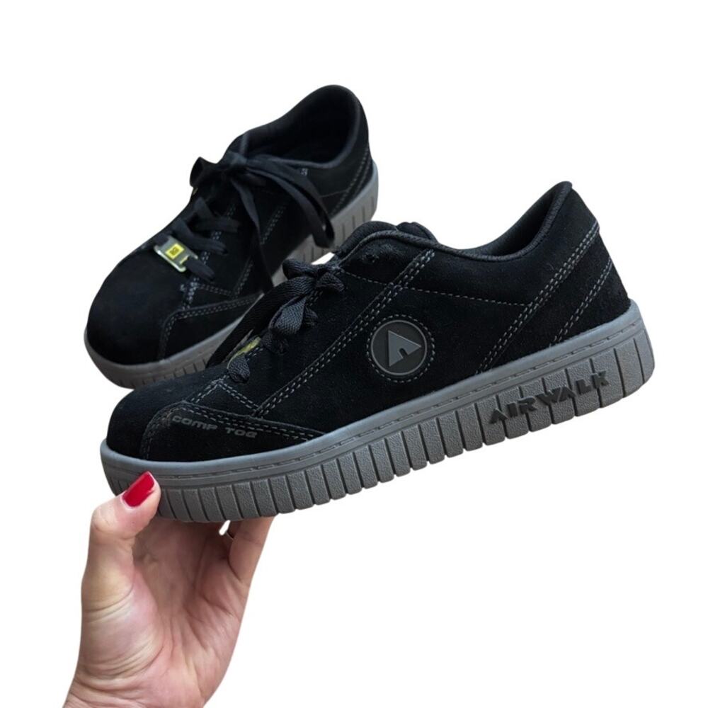 Airwalk Camino SD Black Suede Composite Toe Sneakers Women’s 6